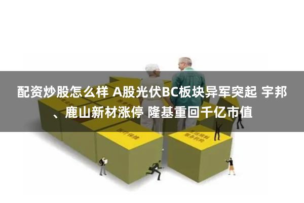 配资炒股怎么样 A股光伏BC板块异军突起 宇邦、鹿山新材涨停 隆基重回千亿市值